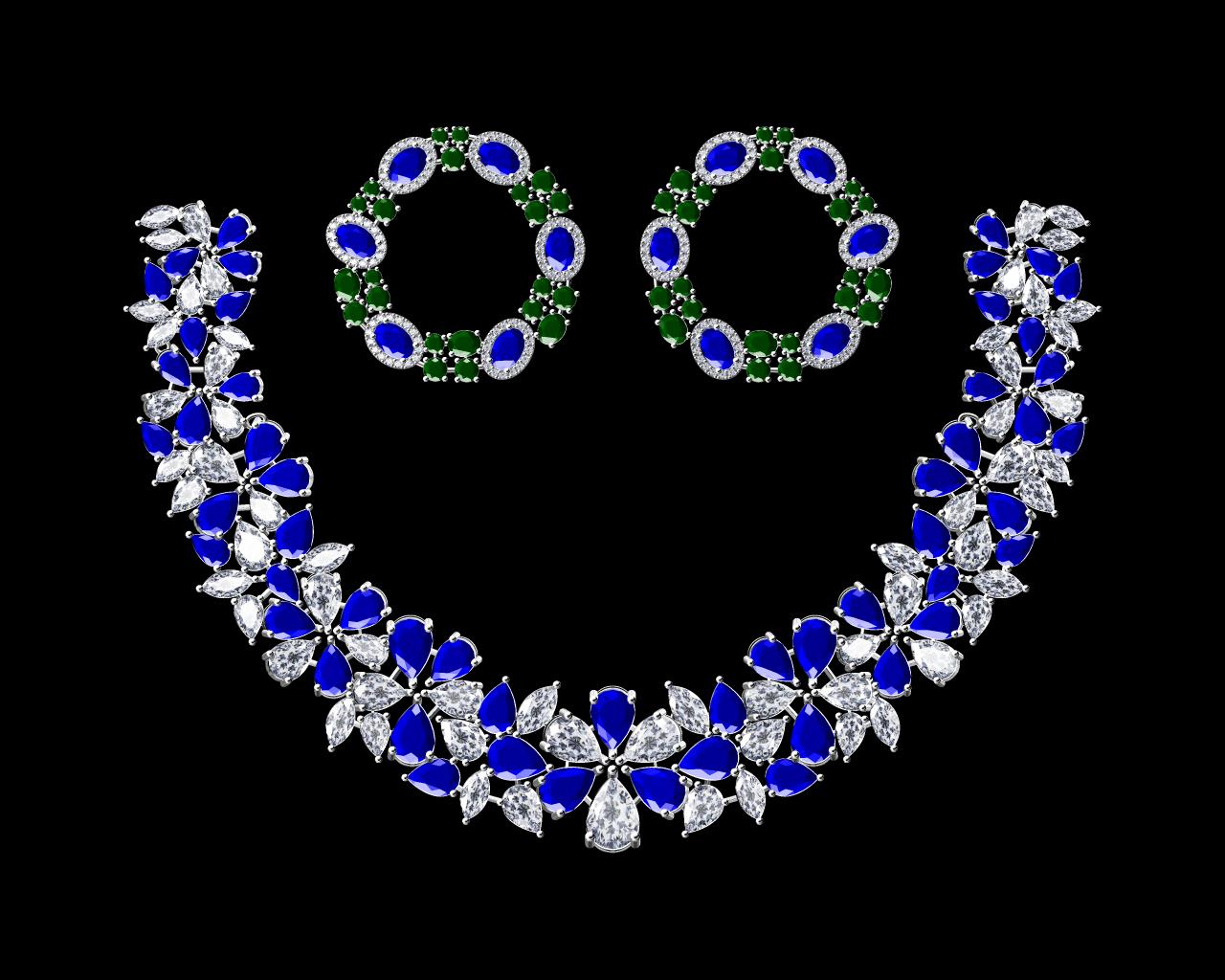 AD17852 — Necklace Sets jewellery CAD design (JCD/STL)